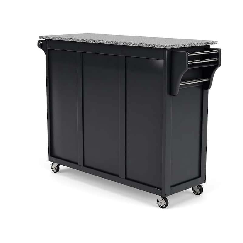Homestyles Create-A-Cart Black Wood Kitchen Cart - 48" x 18" x 36"