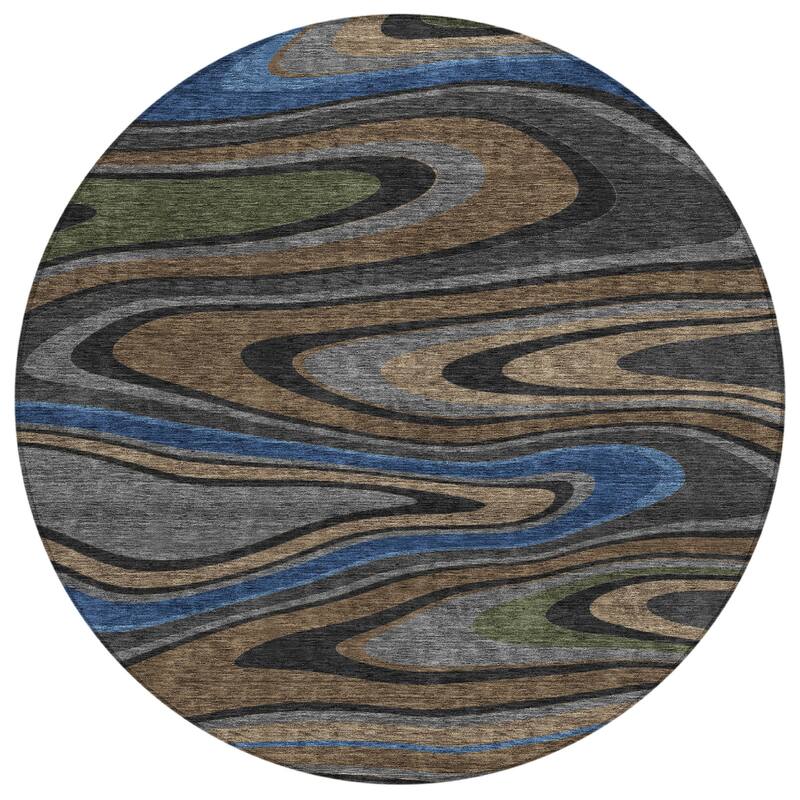 Machine Washable Indoor/ Outdoor Abstract Busey Chantille Rug