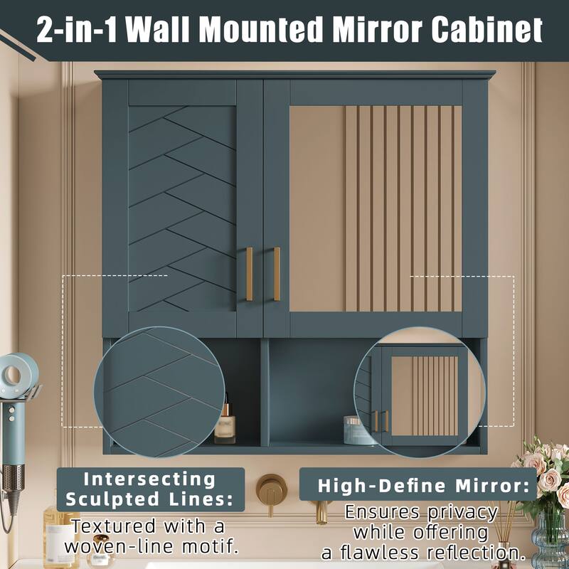 2-in-1 Bathroom Mirror Cabinet