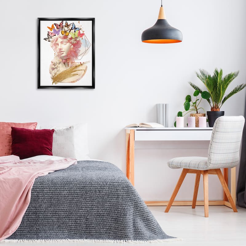 Stupell Beauty Statue Portrait Framed Floater Canvas Wall Art Design By Susan Arnot