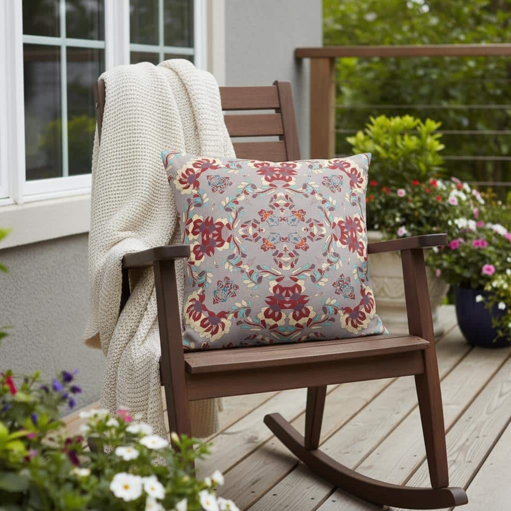 HomeRoots Set of Two 16" X 16" Purple and Ivory Blown Seam Eclectic Indoor Outdoor Throw Pillow - 16.00' X '16.00' X '5.00