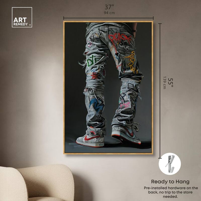 Graffiti Jeans and Sneakers Canvas by Art Remedy