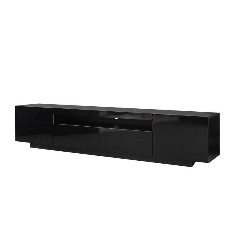 Modern 78.74" TV Stand with LED Lights and Storage Cabinet for Living Room