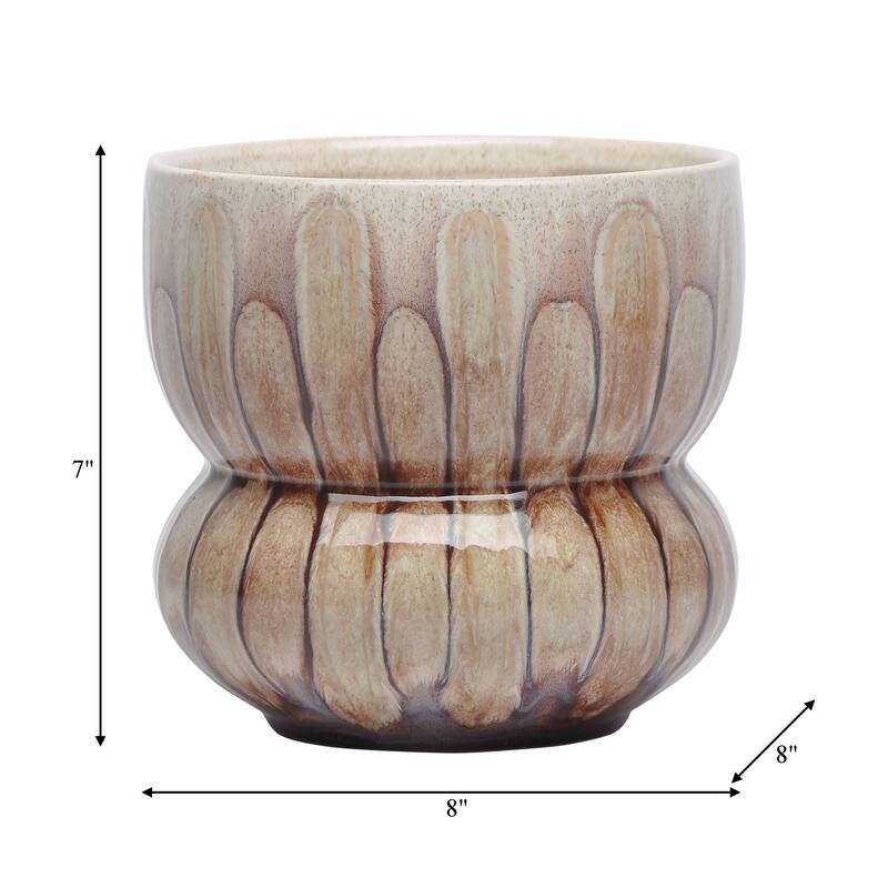 Sagebrook Home Mandara Small Vase - Multi-color, Ceramic, Brown, Novelty, Elegant Design for Modern Living