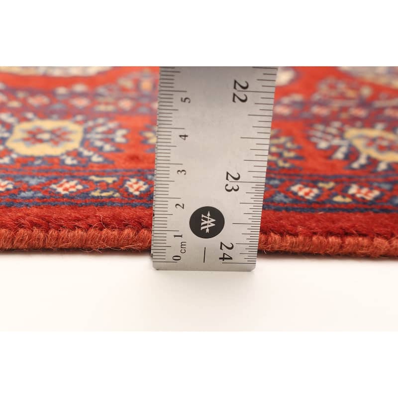 ECARPETGALLERY Hand-knotted Finest Peshawar Bokhara Red Wool Rug - 2'8 x 4'1