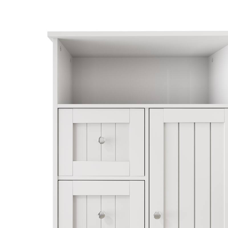 Bathroom storage cabinet with drawers and door