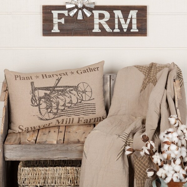 Sawyer Mill Charcoal Plow Pillow 14x22 On Sale Bed Bath