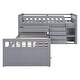 preview thumbnail 37 of 46, L-shaped Space-Saving Twin Loft and Twin Platform Bed Kids Bed with 7 Drawers and Full Guardrails,Ample Storage