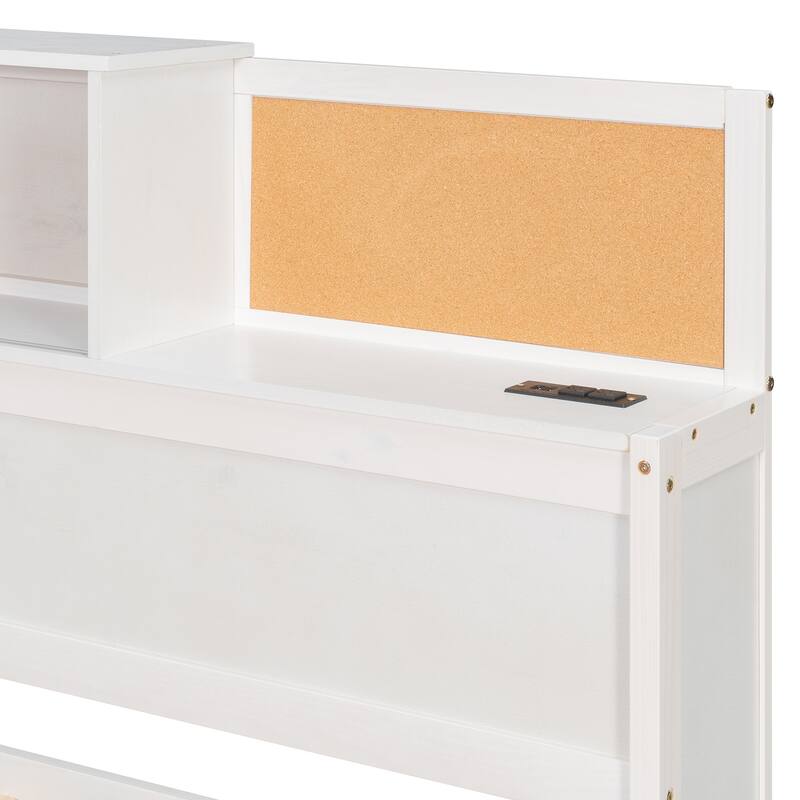 Merax Wooden Daybed with 3 Storage Drawers, Sockets and USB Ports