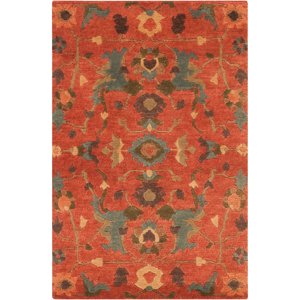Hand-Knotted Abbigail Border New Zealand Wool Area Rug - 2' x 3' - 2' x 3'