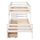 preview thumbnail 9 of 11, Twin over Twin Pine Wood Loft Bunk Bed with Drawers and Ladder,Natural