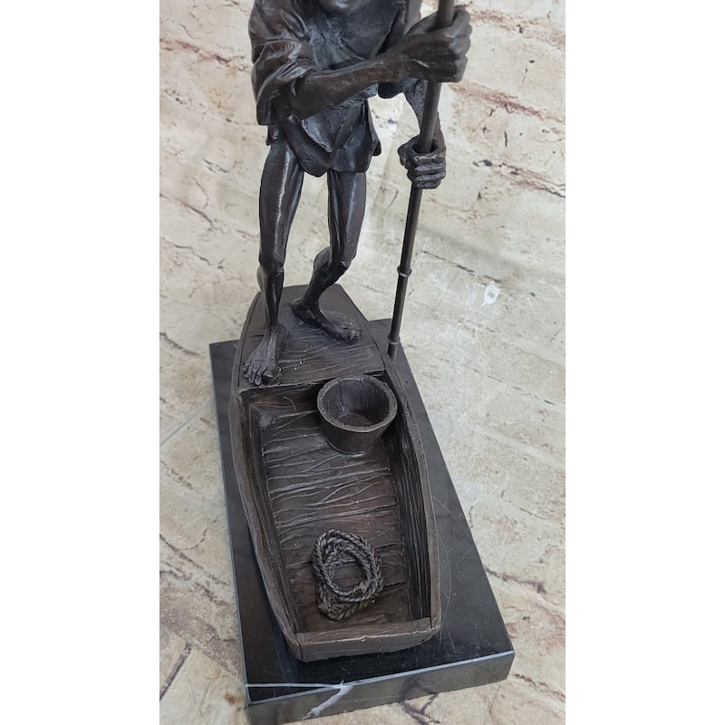 Harry Potter Fantasy Dobby Goblin Riding Boat Bronze Sculpture Statue Figurine Original Art