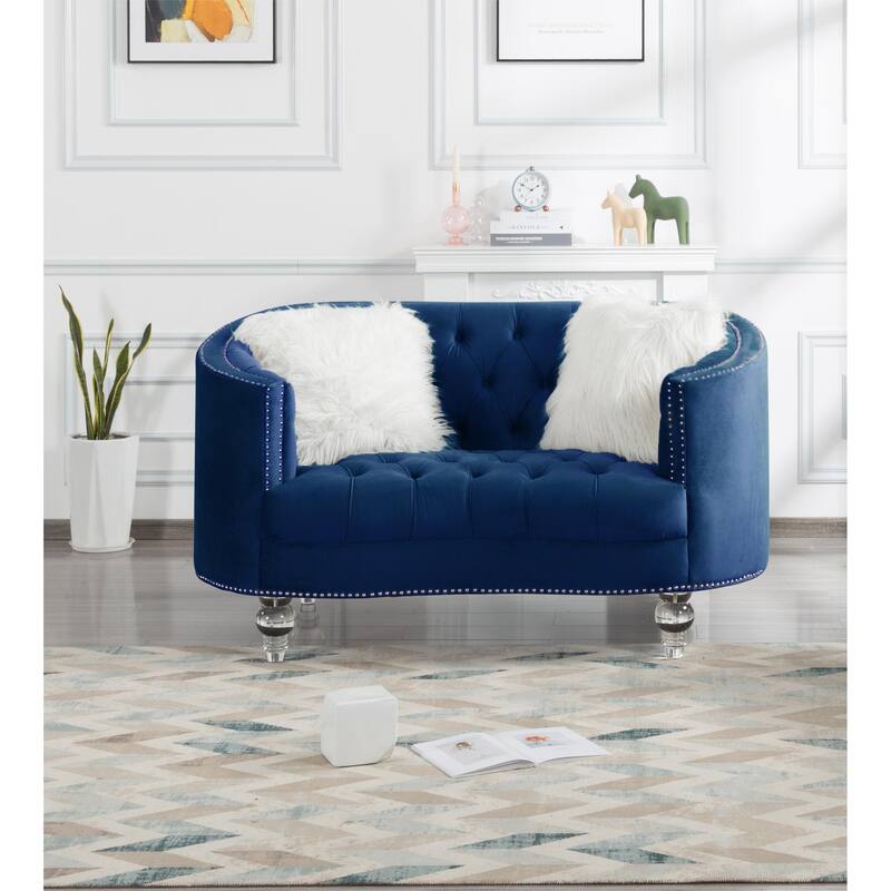 Living Room Velvet Sofa - 35"H×62.2"W×37"D