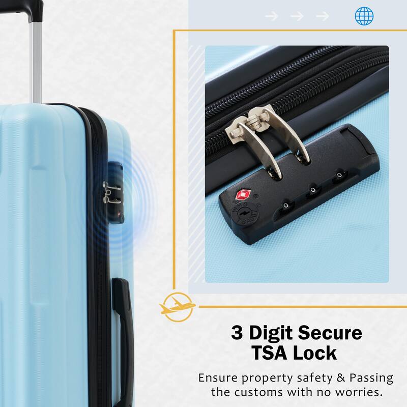 Carry On Lightweight Luggage, Suitcases with Spinner Wheels, 2 Piece Set (20/24), ABS+PC Hardshell Luggage with TSA Lock & Bags