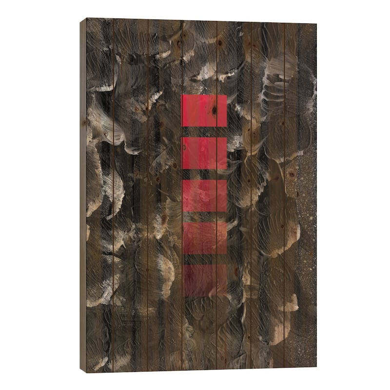 Black Ocean Print On Wood by LEEMO - Multi-Color - 40x26x1.5