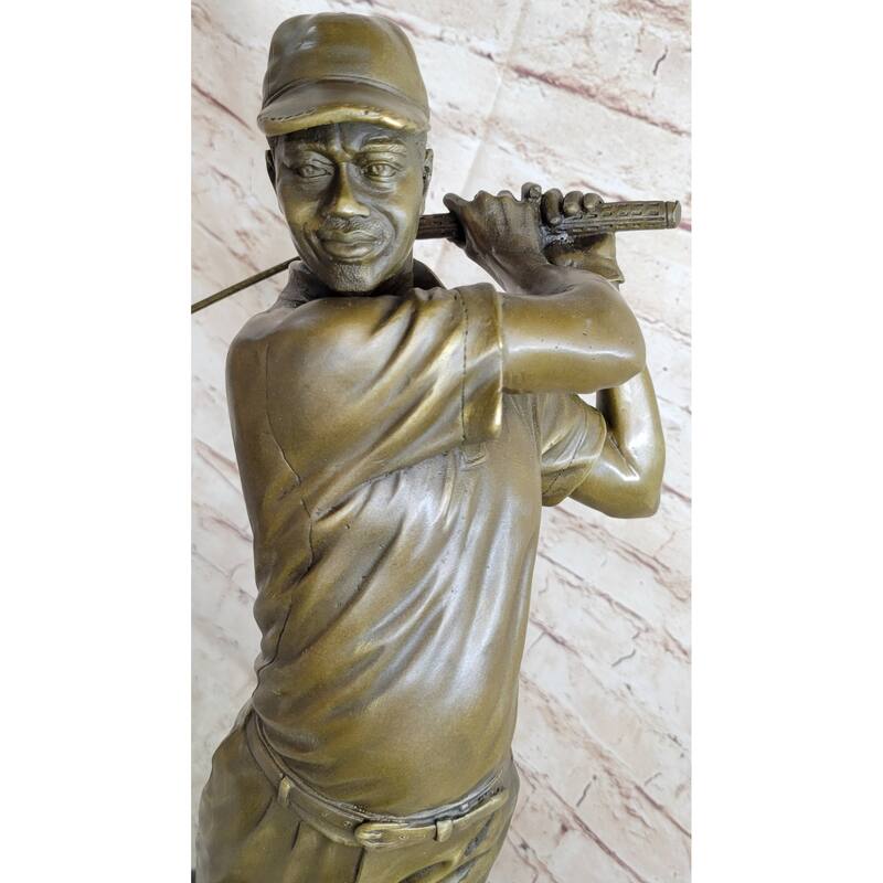 Tiger Woods Male Golfer Bronze Statue Sculpture Figure Pga Golf Trophy Decor Collectible