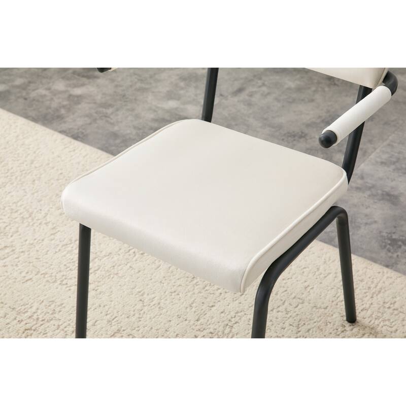 Set of 4, Velvet Upholstered Dining Chairs with Table-Hangable Armrests