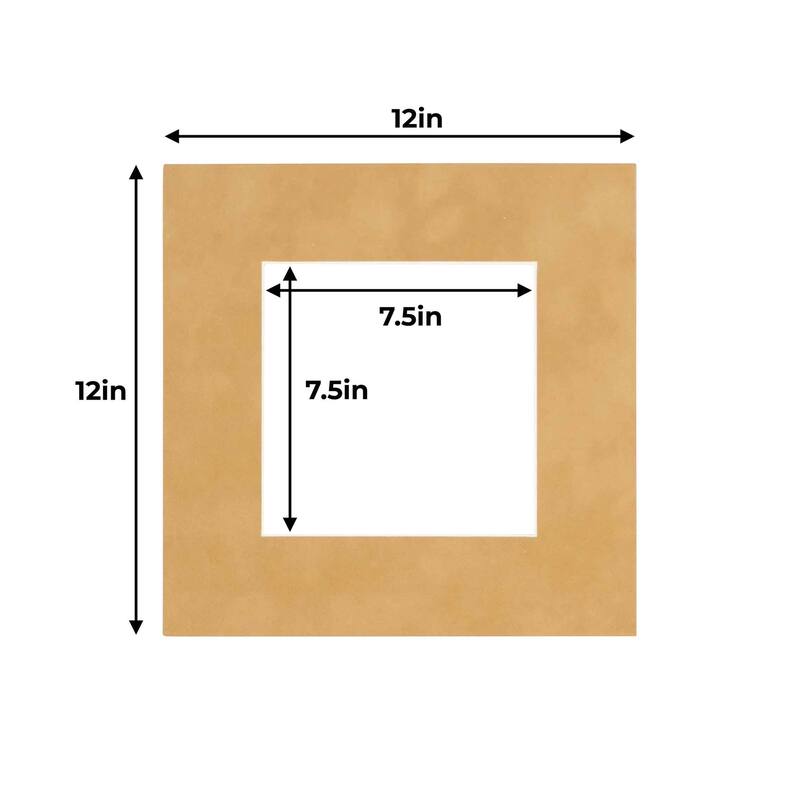 12x12 Mat for 8x8 Photo - Beige Suede Matboard for Frames Measuring 12 x 12 Inches - To Display Art Measuring 8 x 8 Inches