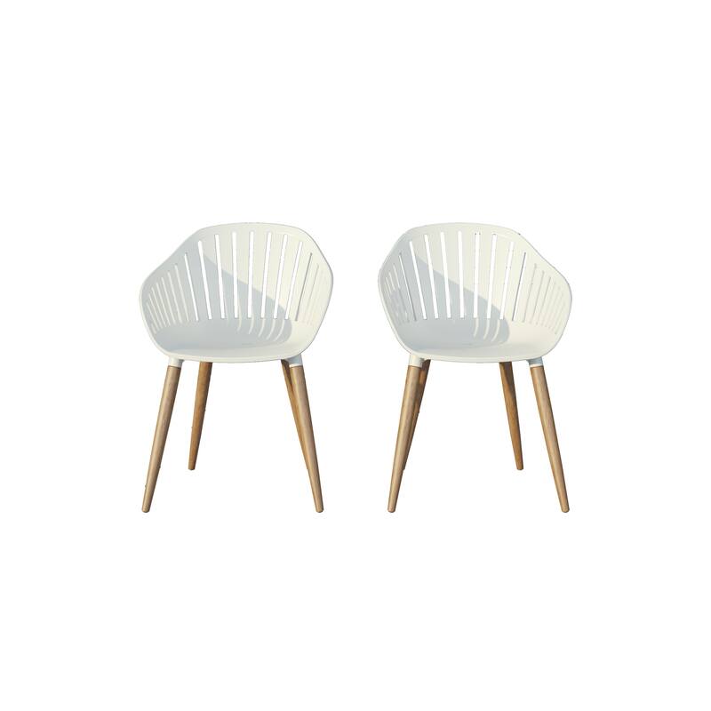 Midtown Concept FSC Wood Nordic White Cushioned Indoor Dining Set