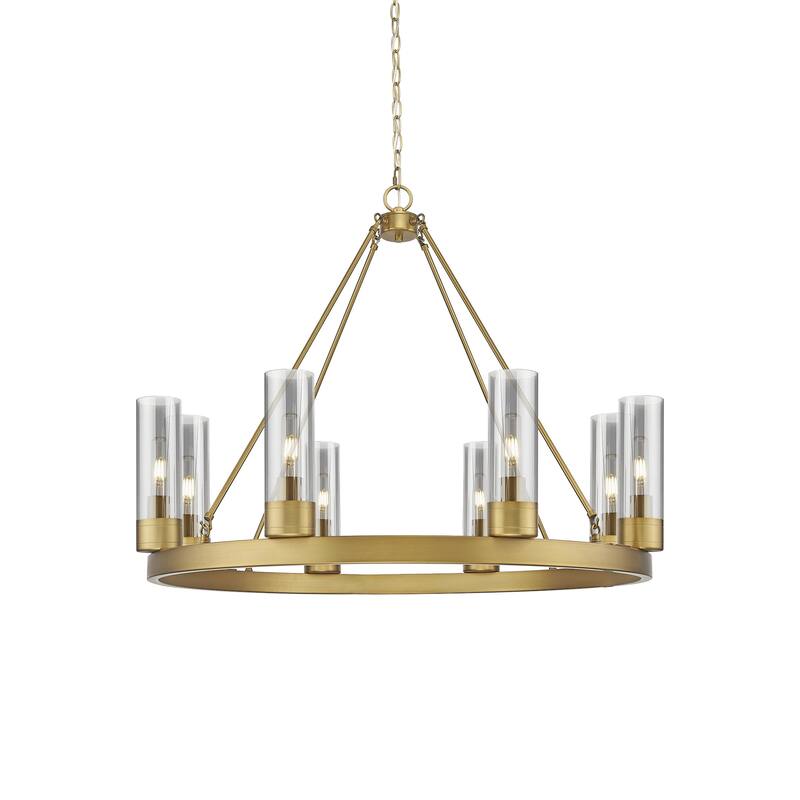 Innovations Lighting 617-8CR-28-36-8 Boreas Chandelier Boreas 8 Light - Brushed Brass / Light Smoke
