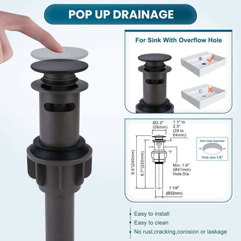 WOWOW 3-Hole Widespread Double Handle Bathroom Faucet