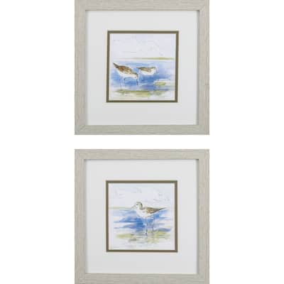 Sketchy Shore Birds S/2 Framed Art Under glass
