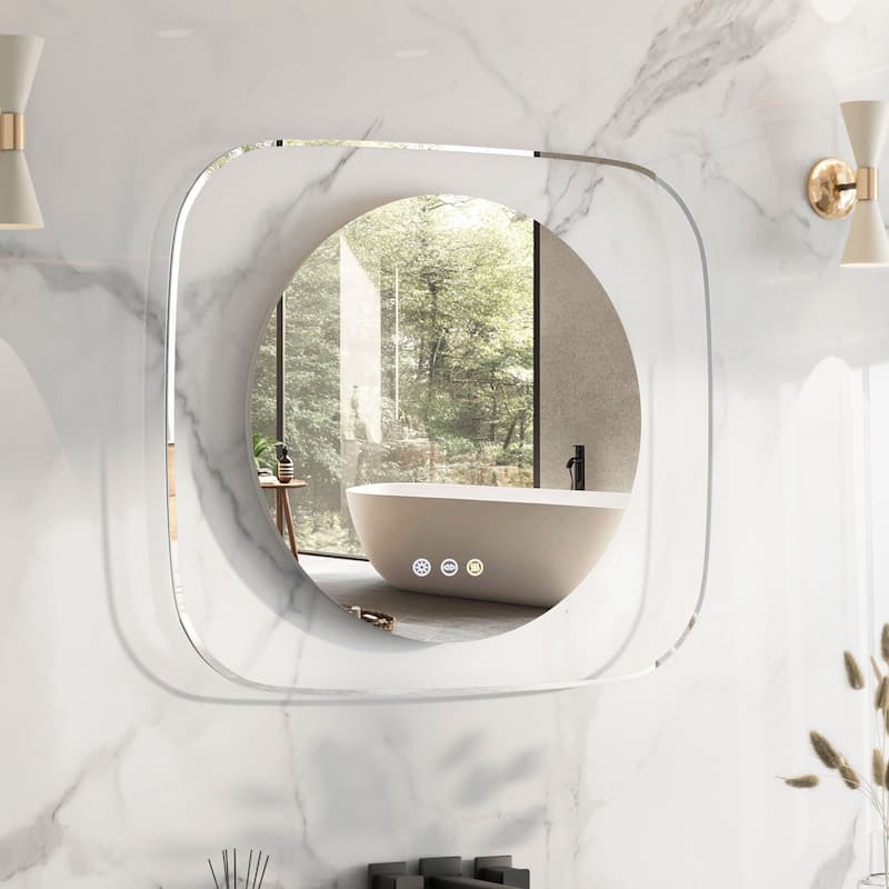 Creative Starlit Sky LED Bathroom Mirror Clear Glass - 32" x 28"