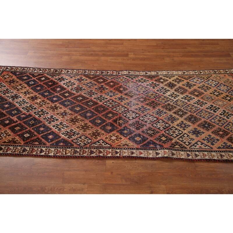 Qashqai Persian Antique Runner Rug Handmade Foyer Wool Carpet - 3'3"x 7'4"