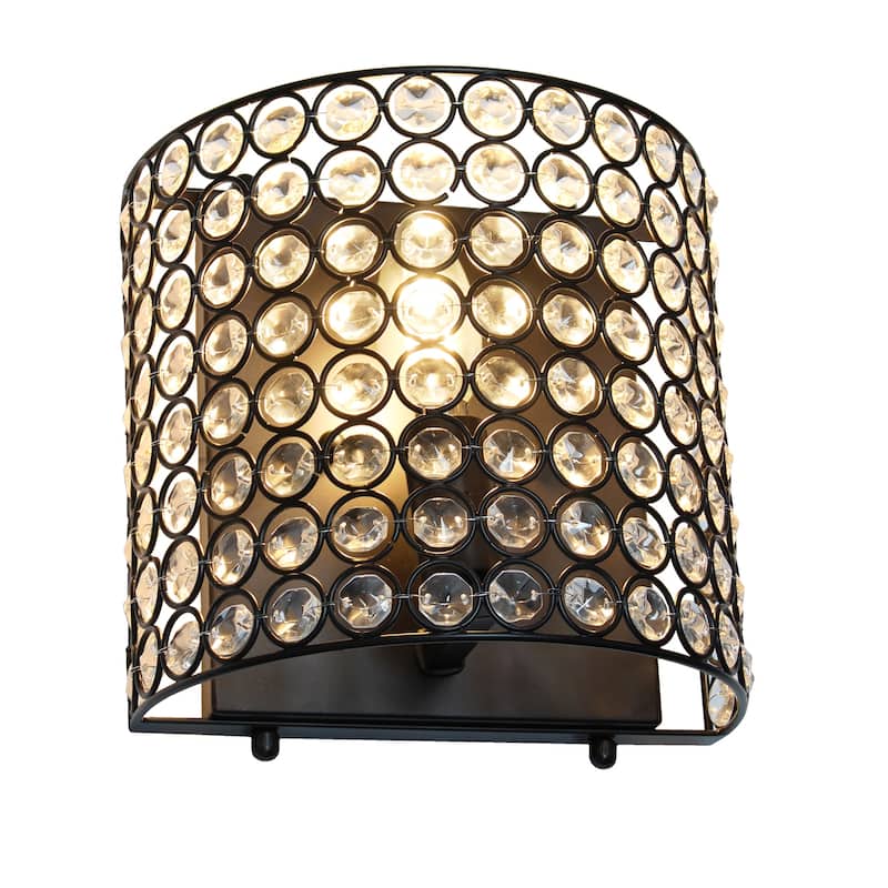 8 Inch Wall Sconce Lighting Modern 1-Light Metal Vanity Light Black - 8.25