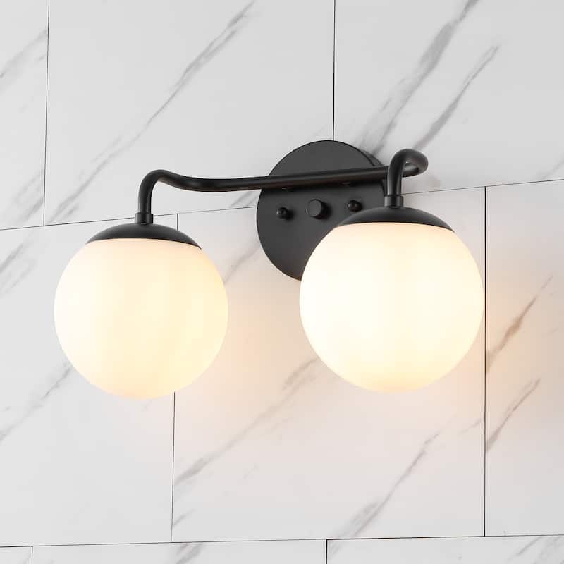 Globe Metal/Frosted Glass Modern LED Vanity, by JONATHAN Y