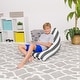 preview thumbnail 24 of 47, Multicolor Premium Bean Bag Twist Chair Medium 100L Size - Canvas Stripes Gray and White