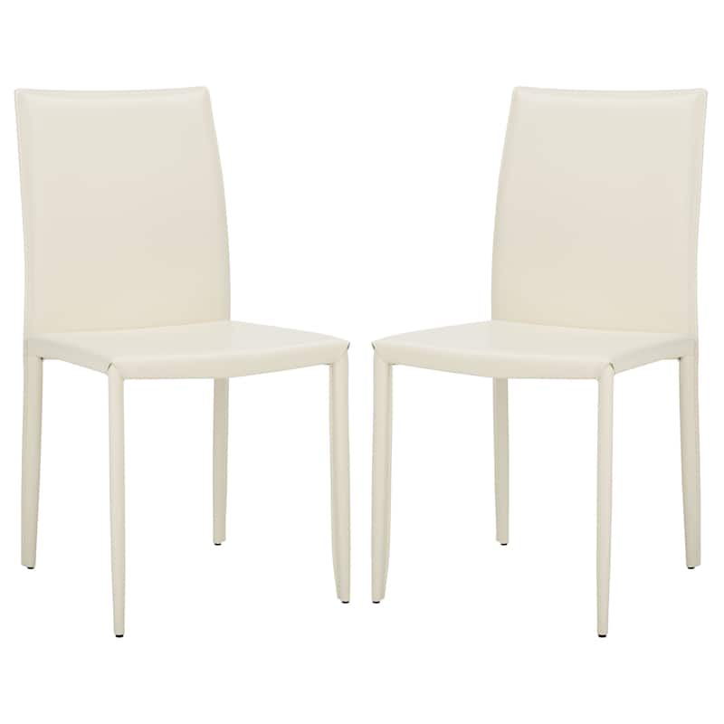 SAFAVIEH Oneida Faux Leather Dining Room Chair (Set of 2) - 18.9" W x 22.8" L x 35.8" H - 19"Wx23"Dx36"H