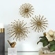 preview thumbnail 2 of 5, Uttermost Aga Gold Metal Wall Decor, S/3 - 11 W x 7.25 H x 11 D (inches)