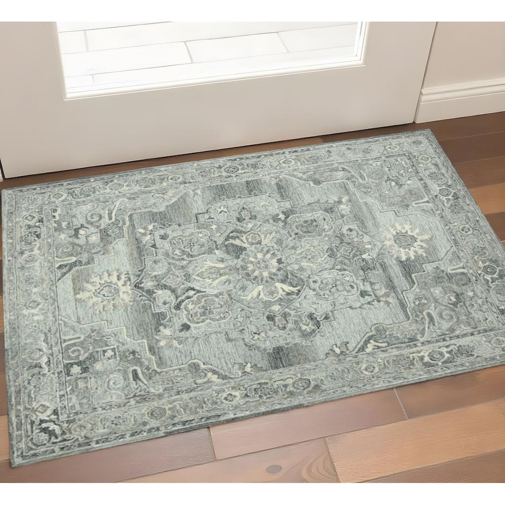 HomeRoots Oriental Transitional Rectangle Area Rug - 36.00 in. x 24.00 in. x 0.45 in.