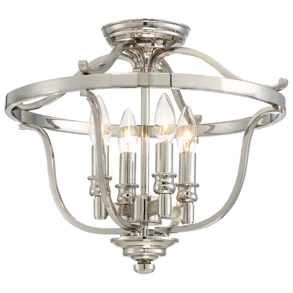 Lavery Audrey'S Point Polished Nickel 4 Light Semi Flush