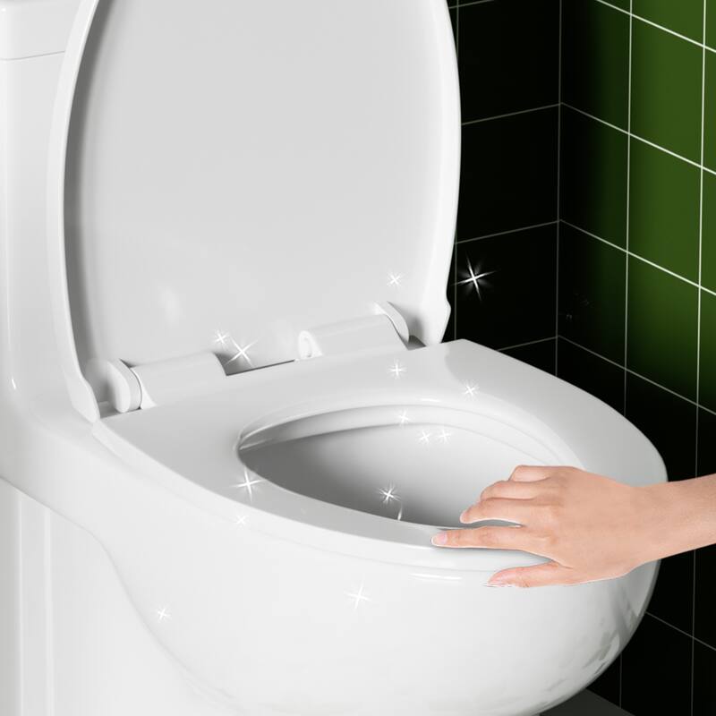 1.28Tornado Flush One-piece Toilet Elongated,Siphonic Side Press Single Flush,17" ADA Chair Height Seat