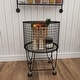 preview thumbnail 7 of 52, CosmoLiving by Cosmopolitan Industrial Iron Rolling Storage Basket Cart - 17 x 17 x 25