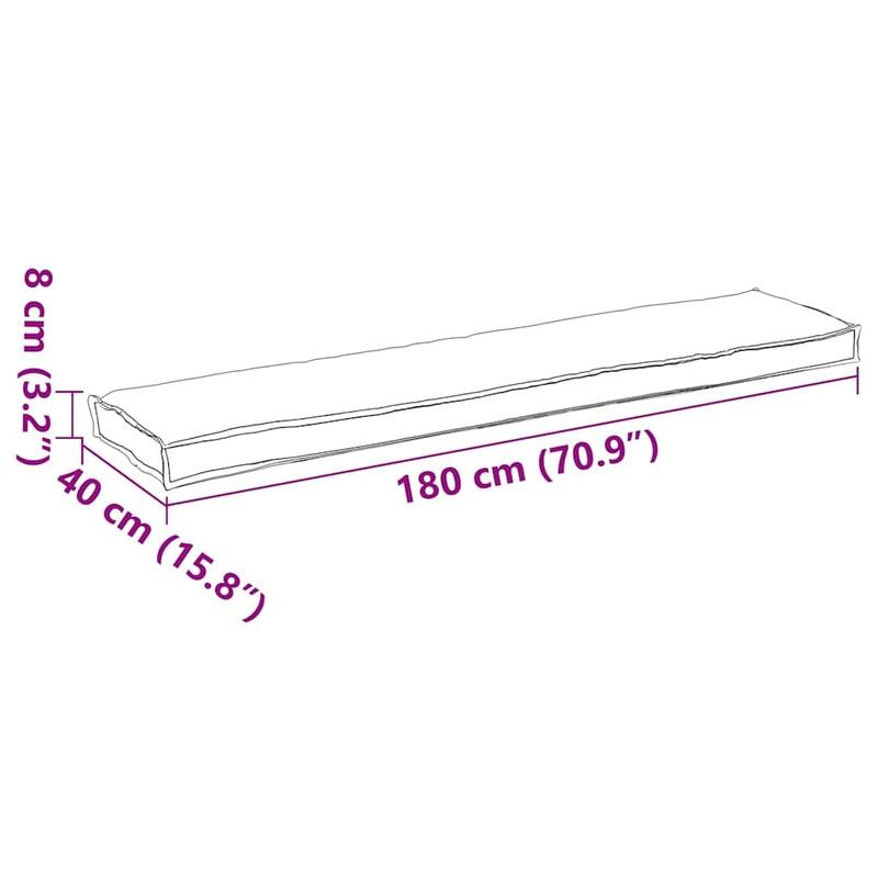 vidaXL Pallet Cushion 70.87 x 15.75 x 3.15 in Oxford Fabric - 70.87 x 15.75 x 3.15 in