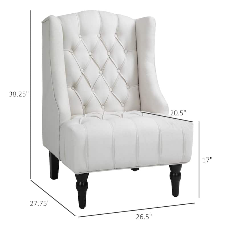 Copper Grove Erin Tufted Linen Upholstered Tall Wingback Accent Chair