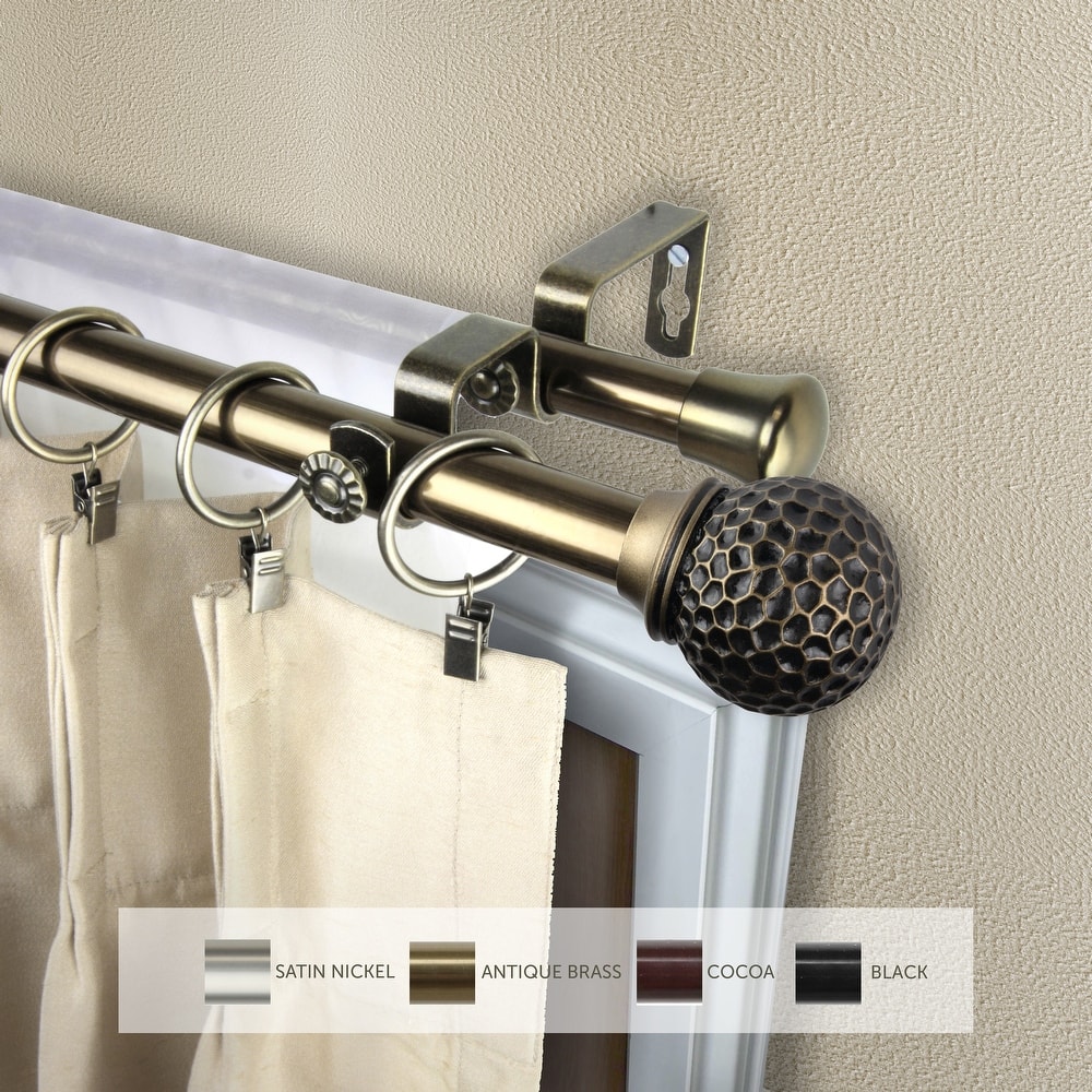 InStyleDesign Ewan Adjustable Double Curtain Rod 13/16 inch dia.