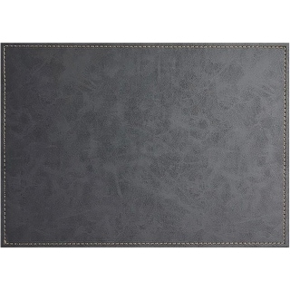Gray Luxurious Vegan Faux Leather Placemats 4 Pack Look and Feel