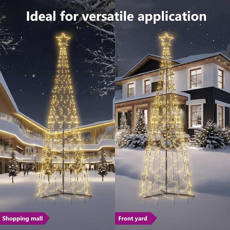 vidaXL Christmas Cone Tree Decoration Artificial Christmas Tree with LEDs