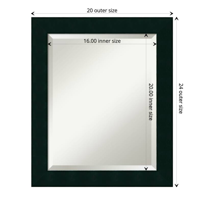 Beveled Wood Bathroom Wall Mirror - Tribeca Black Frame