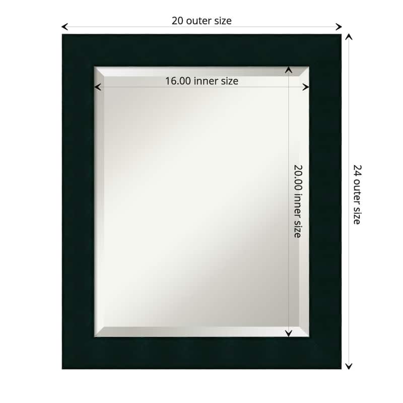 Beveled Wood Wall Mirror - Tribeca Black Frame - Outer Size: 20 x 24 in