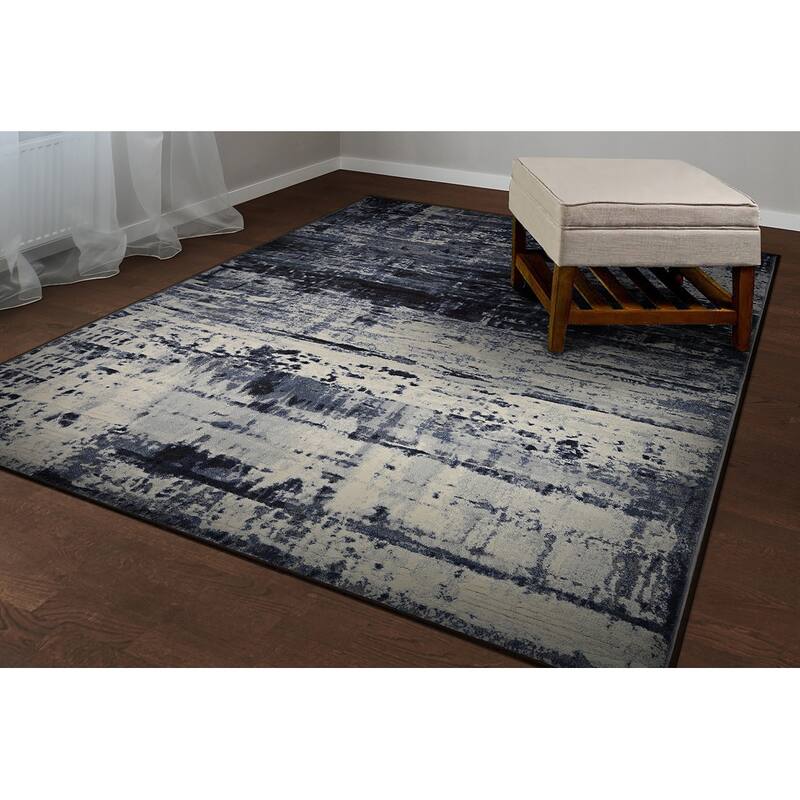Dream Decor Rugs Provencal Washed Gray Abstract Area Rug - 7'10" x 11'2"