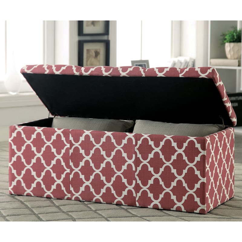 Gede Contemporary Fabric Lift-top Storage Bench by Furniture of America