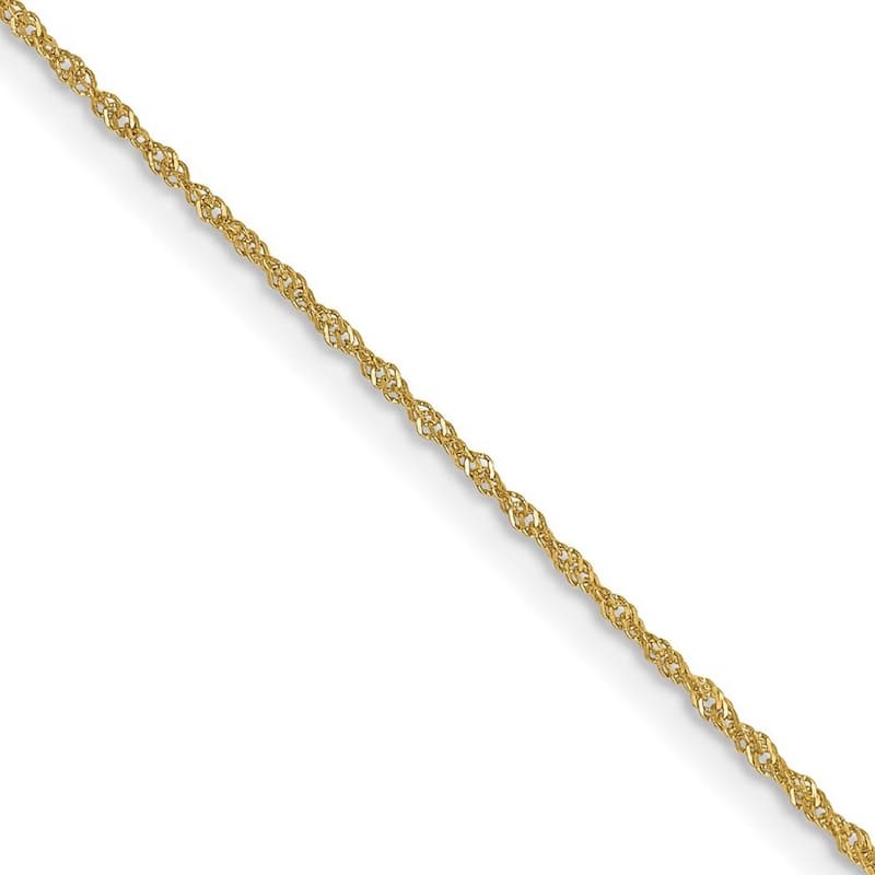 Curata 10k Yellow Gold 1mm Singapore Chain Necklace (Spring-ring)