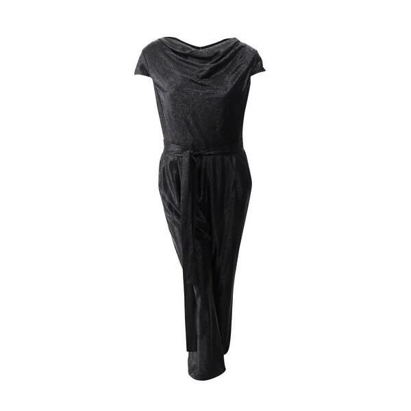 tahari metallic jumpsuit