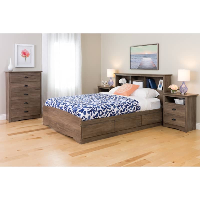 Porch & Den Church Driftwood Grey Tall 2-drawer Nightstand