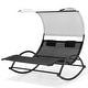preview thumbnail 6 of 37, Outdoor Double Chaise Lounge Chair Rocking Lounger with Sunshade Canopy - 54.5"W*67.3"D*65.7"H